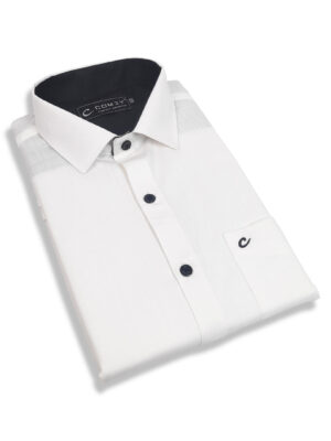 Classic Cotton Casual Shirt For Men - Milk White
