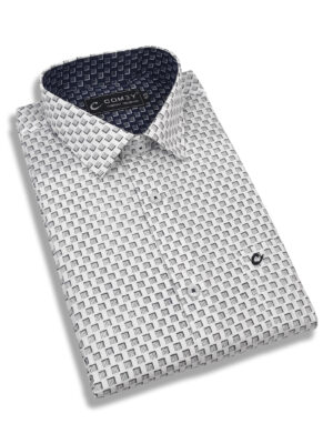 Polished Printed Cotton Shirt For Men
