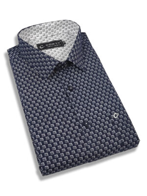 Polished Printed Cotton Shirt For Men