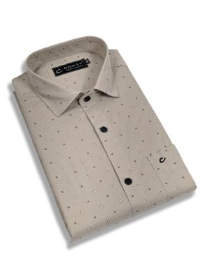 Polished Printed Cotton Shirt For Men