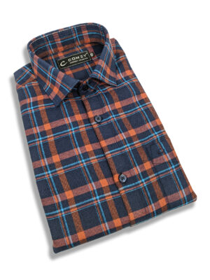 Cool Checkered Shirt For Men - Brown / Blue