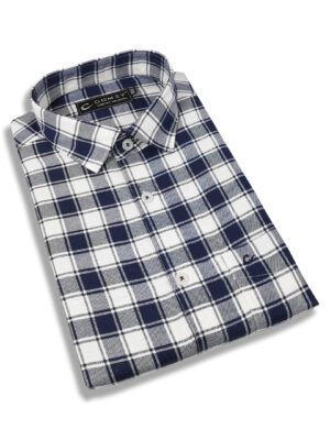 Cool Checkered Shirt For Men - White / Blue
