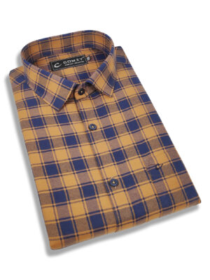 Cool Checkered Shirt For Men - Yellow / Blue