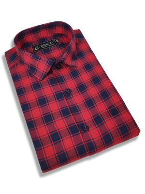 Cool Checkered Shirt For Men - Red / Blue