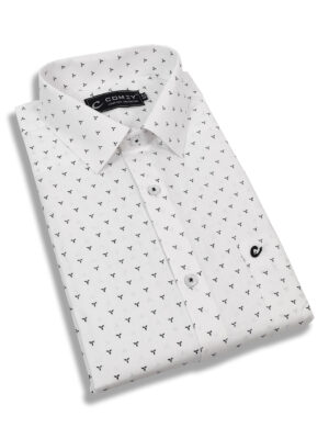 Polished Printed Cotton Shirt For Men