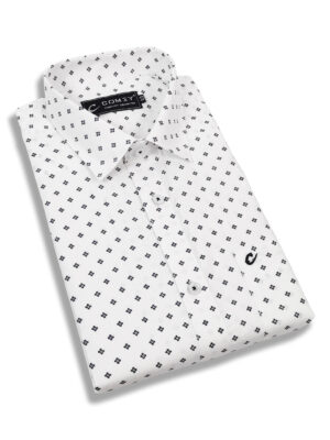Polished Printed Cotton Shirt For Men