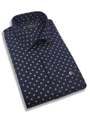 Polished Printed Cotton Shirt For Men