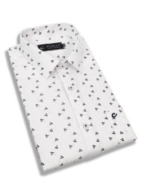 Polished Printed Cotton Shirt For Men