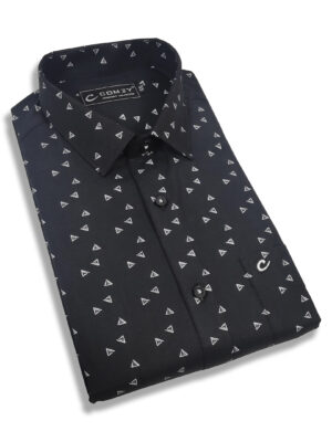 Polished Printed Cotton Shirt For Men