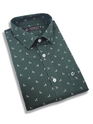 Polished Printed Cotton Shirt For Men