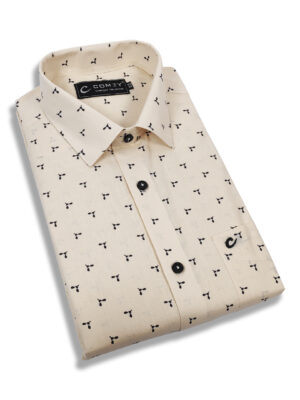 Polished Printed Cotton Shirt For Men