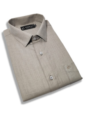 Classic Cotton Shirt For Men - Light Brown / Khakhi