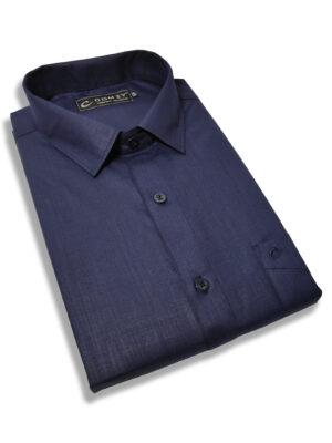 Classic Cotton Shirt For Men - Navy Blue