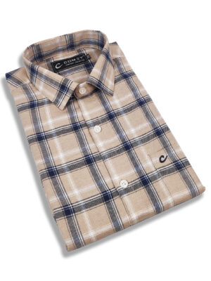 Cool Checkered Shirt For Men - Cream