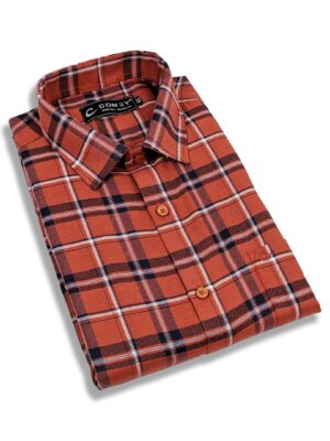 Cool Checkered Shirt For Men - Orange
